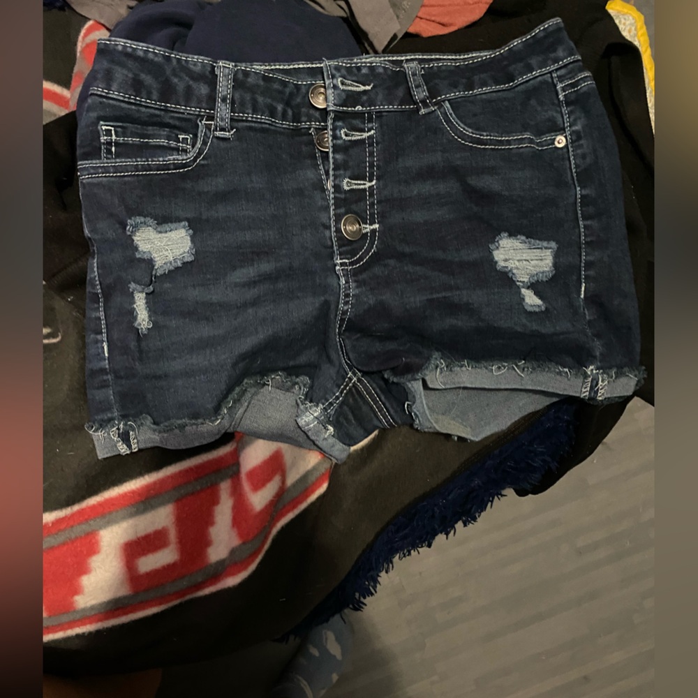 NOBO High Rise Dark Blue Denim Shorts